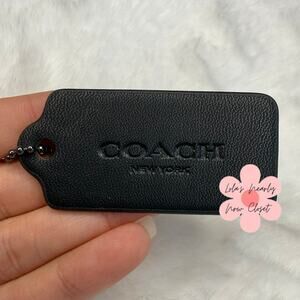 2” COACH Black Fob Bag Charm Hang tag Hangtag